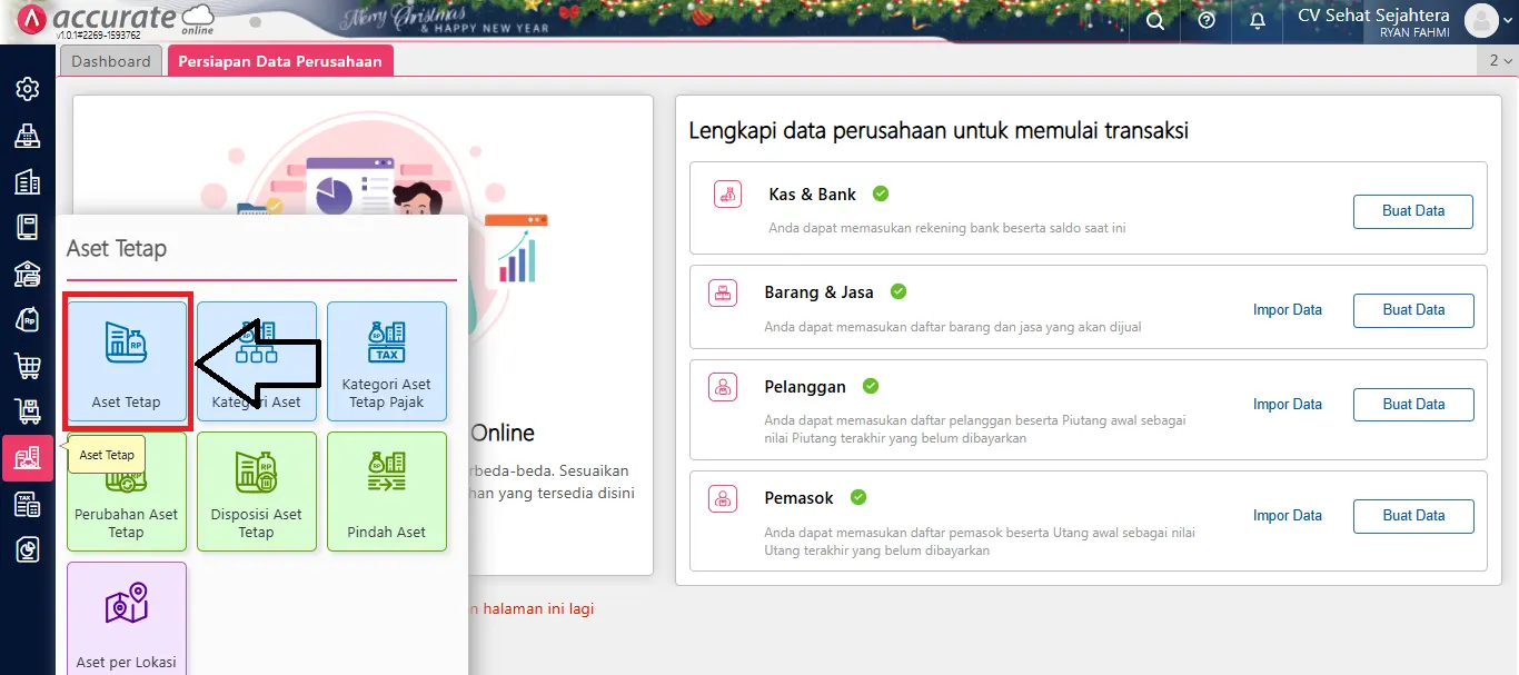 Cara membuat aset tetap sebagai saldo awal